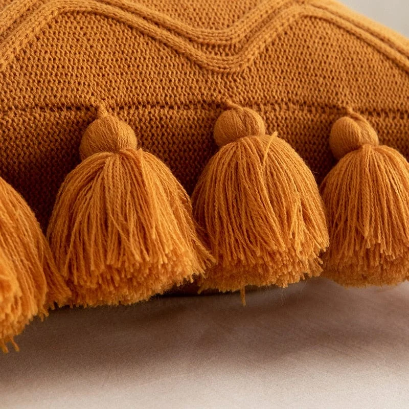 Knit_Tassel_Pillow_Cover_-_-_tag1_-4288008 Knit Tassel Pillow Cover - - #tag1#