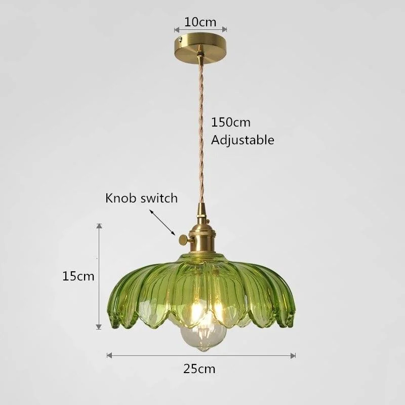 KvSbRetro-Brass-Green-Glass-Pendant-Lamp-Old-Shanghai-Style-E27-Hanging-Light-Nostalgic-Rural-Hotel-Cafe Retro Vintage Industrial Glass Lotus Flower Pendant Light - ISTANBULLU LTD