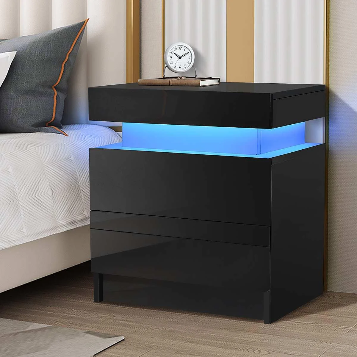 LED_Coffee_Table_2_Drawers_Table_Storage_Organizer_Bedside_Cabinet_-_-_tag1_-4292845 LED Coffee Table 2 Drawers Table Storage Organizer Bedside Cabinet - - #tag1#