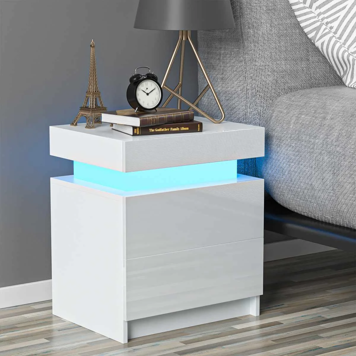 LED_Coffee_Table_2_Drawers_Table_Storage_Organizer_Bedside_Cabinet_-_-_tag1_-4292851 LED Coffee Table 2 Drawers Table Storage Organizer Bedside Cabinet - - #tag1#