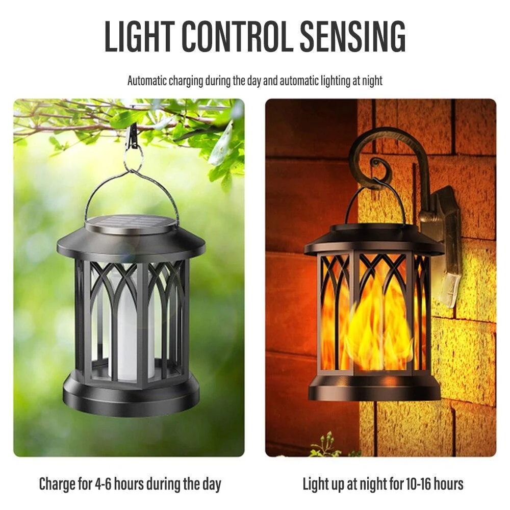 LED Solar Energy Flame Simulation Lamp with Clip Waterproof -  - #tag1#