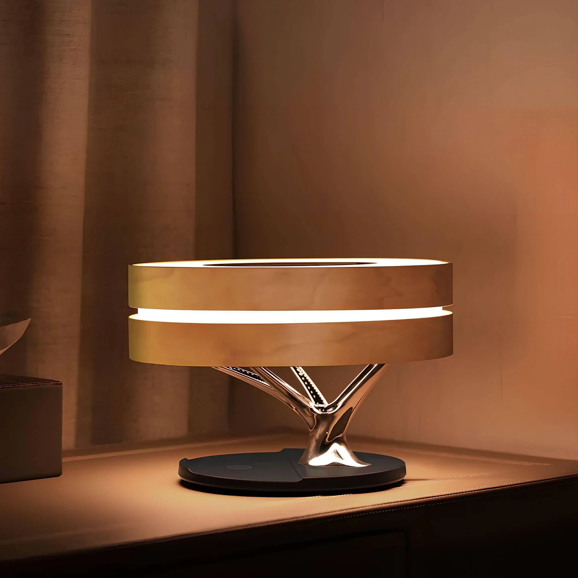 LaSerieModerneTischlampemitLautsprecherundKabellosemLadegerat-LEDMinimalistischesDesign Laseriemodernetischlampemitlautsprecherundkabellosemladegerat Ledminimalistischesdesign
