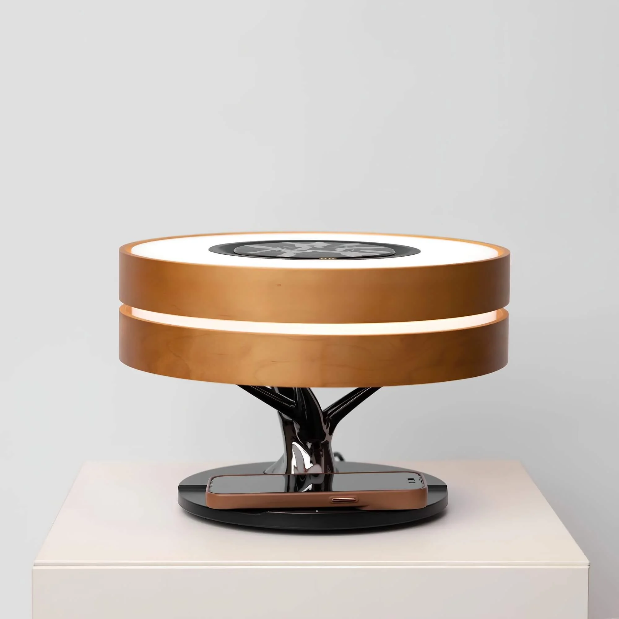 LaSerieModerneTischlampemitLautsprecherundKabellosemLadegerat-LEDMinimalistischesDesign2xlumina Laseriemodernetischlampemitlautsprecherundkabellosemladegerat Ledminimalistischesdesign2xlumina