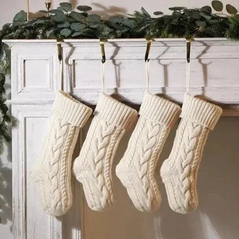 Large Cable Knitted Christmas Stocking 13 Colours Lilly Lula 959