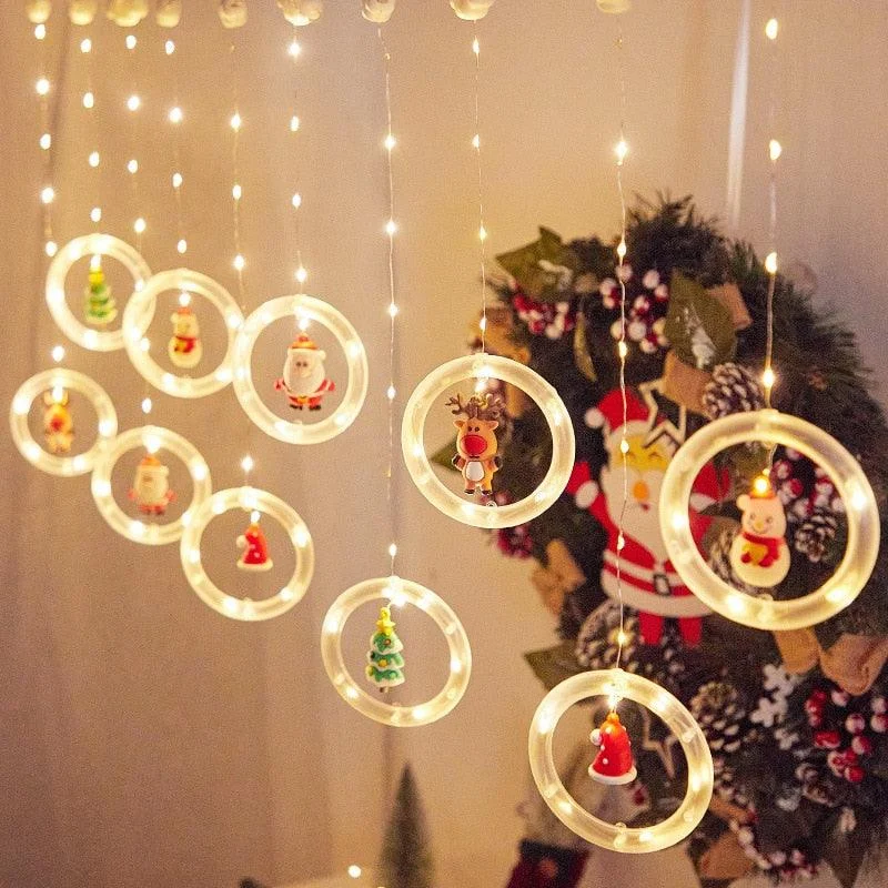Led_Santa_Snowman_Curtain_Light_With_Rings_-_-4317398 Led Santa Snowman Curtain Light With Rings -