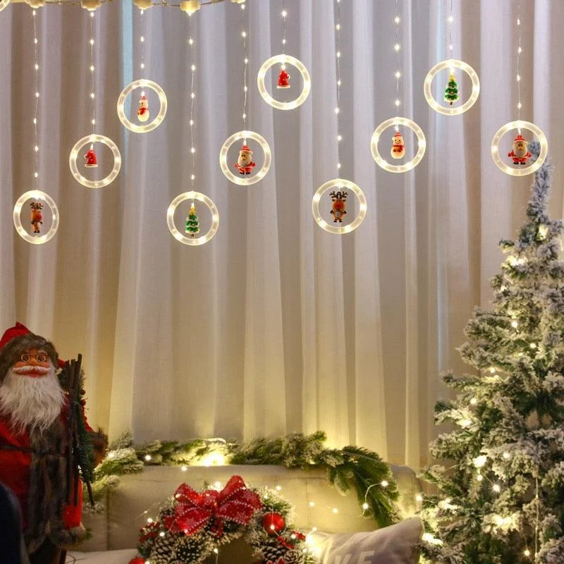 Led_Santa_Snowman_Curtain_Light_With_Rings_-_-4317408 Led Santa Snowman Curtain Light With Rings -