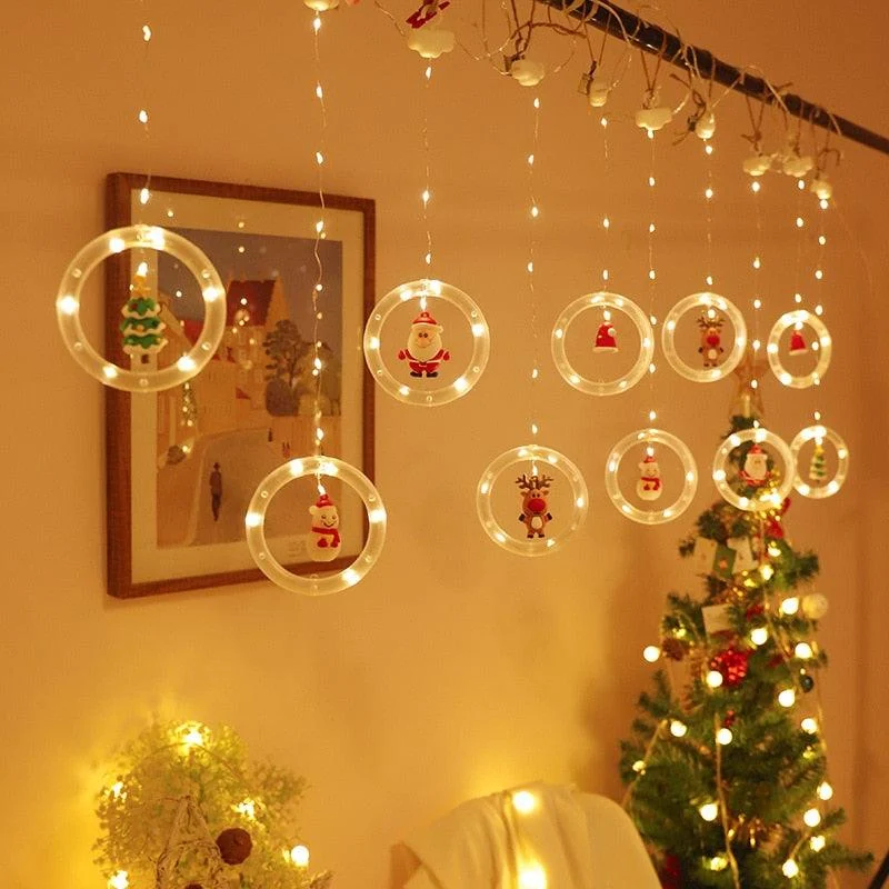 Led_Santa_Snowman_Curtain_Light_With_Rings_-_-4317415 Led Santa Snowman Curtain Light With Rings -