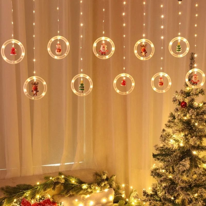 Led_Santa_Snowman_Curtain_Light_With_Rings_-_-4317440 Led Santa Snowman Curtain Light With Rings -