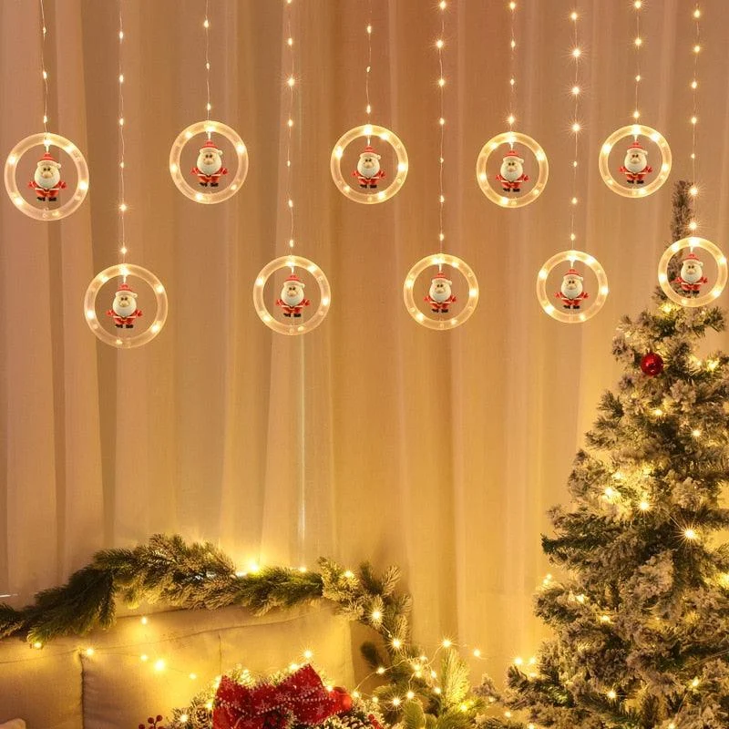 Led_Santa_Snowman_Curtain_Light_With_Rings_-_-4317449 Led Santa Snowman Curtain Light With Rings -