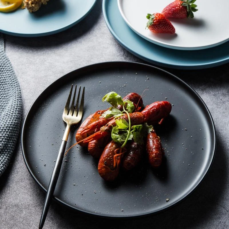 Lekoch Ceramic Dinner Plates Beef Plate Tableware Round Solid Color Dessert Dish Simple And Creative Salad B0f8c098 596f 4e51 9a96 F09ebd2600f0