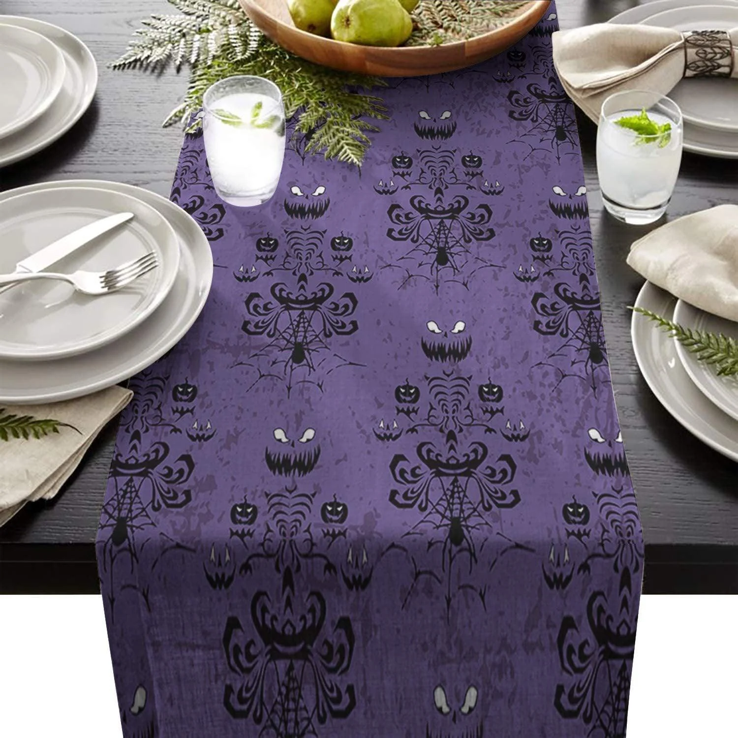 Linen_Halloween_Pumpkin_Home_Restaurant_Decoration_Table_Runner_-_-_tag1_-4303726 Linen Halloween Pumpkin Home Restaurant Decoration Table Runner - - #tag1#