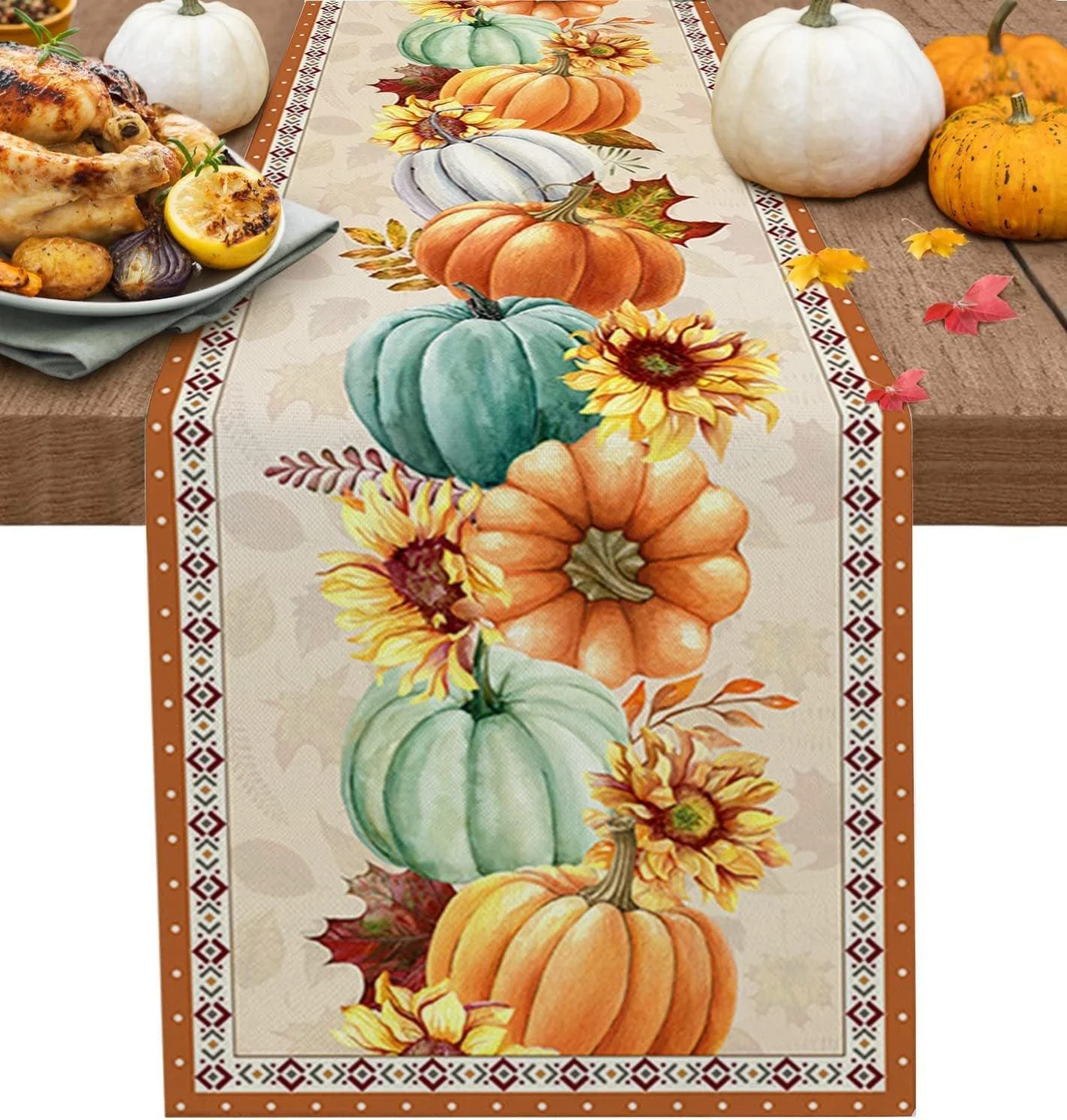 Linen_Halloween_Pumpkin_Home_Restaurant_Decoration_Table_Runner_-_-_tag1_-4303875 Linen Halloween Pumpkin Home Restaurant Decoration Table Runner - - #tag1#
