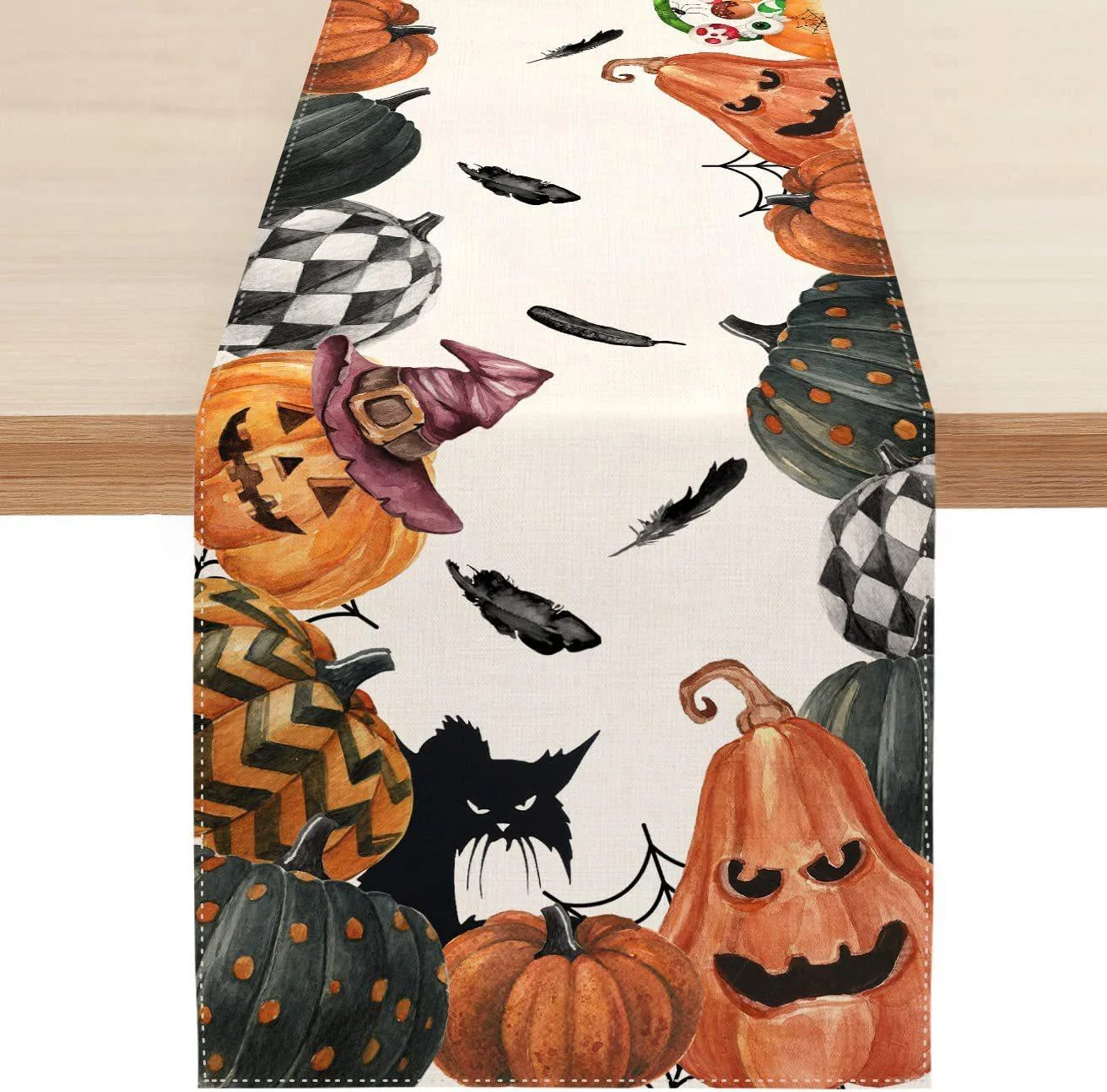 Linen_Halloween_Pumpkin_Home_Restaurant_Decoration_Table_Runner_-_-_tag1_-4303895 Linen Halloween Pumpkin Home Restaurant Decoration Table Runner - - #tag1#