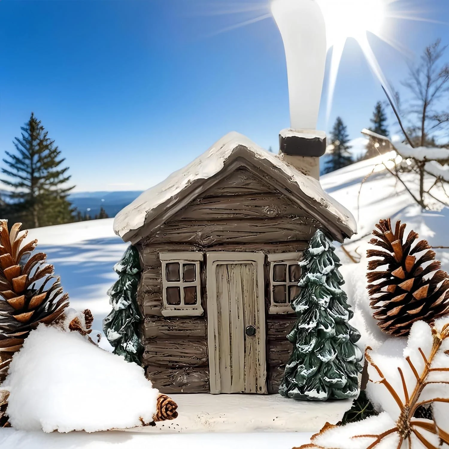 Log_Cabin_Incense_Burner_with_Smoking_Chimney_-_-4321113 Log Cabin Incense Burner with Smoking Chimney -