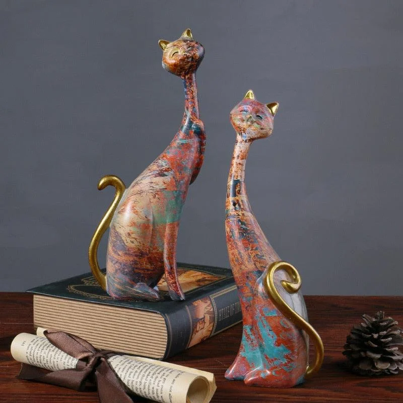 Long_Neck_Cats_Decoration_Figurines_-_-4321611 Long Neck Cats Decoration Figurines -