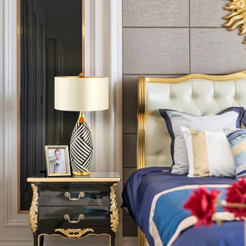 Minimalist Ceramic Side Table Lamp Decor