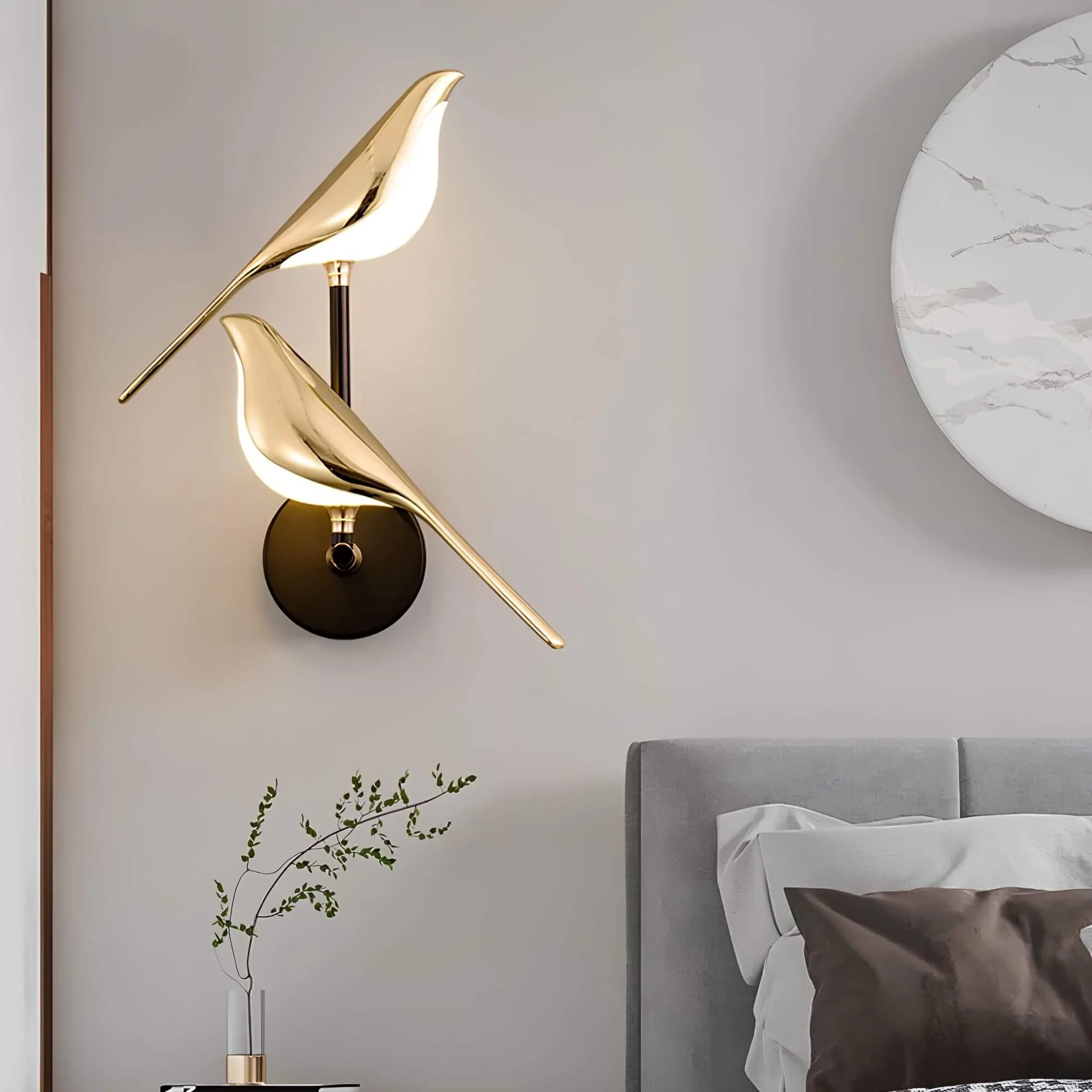 Lumivogel Nordischeled Wandlampemitvogelmotiv5