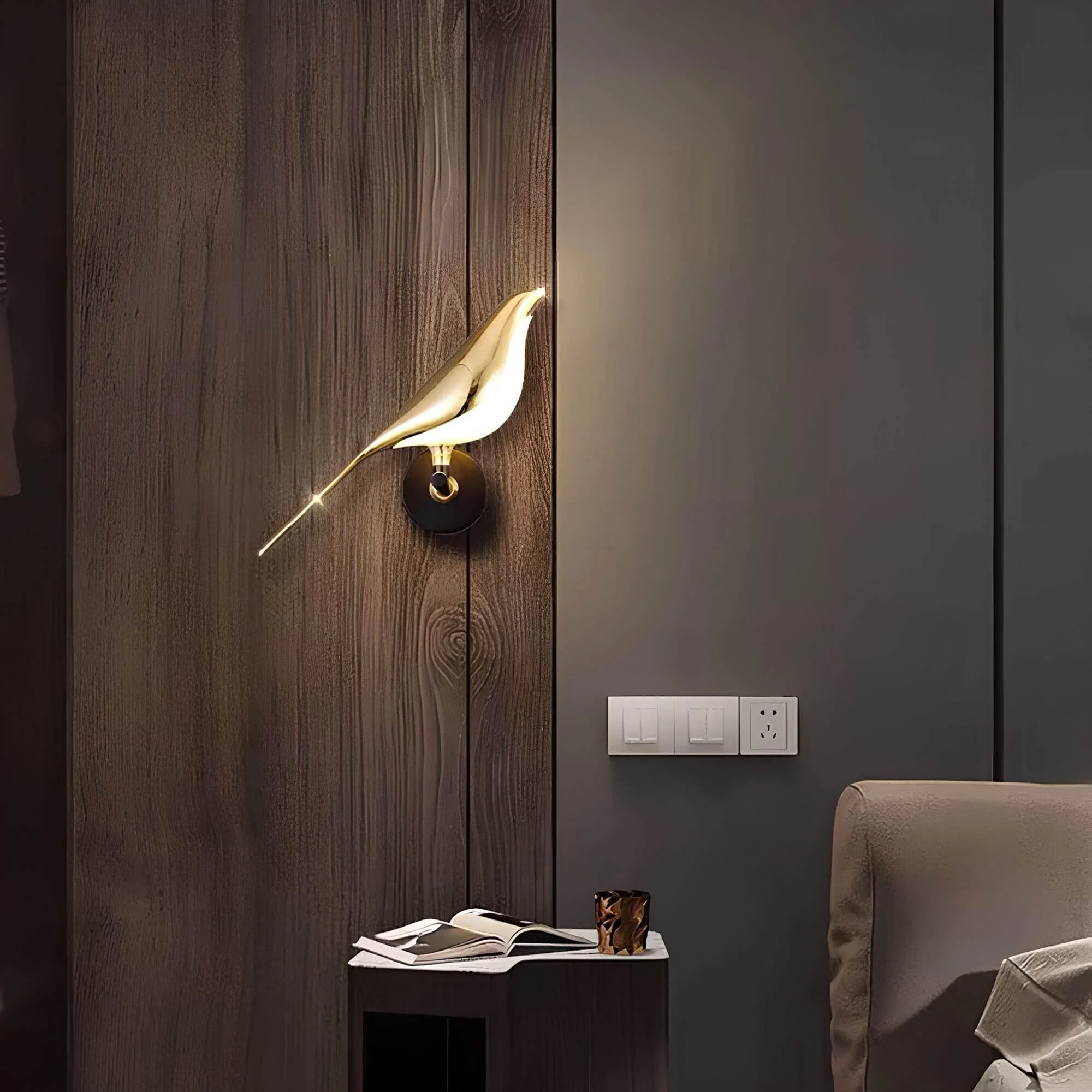 Lumivogel Nordischeled Wandlampemitvogelmotiv6