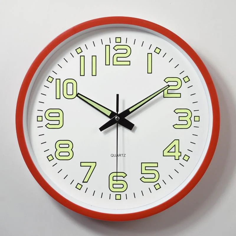 Luminous Numbers Simple Silent Clock 12 Inches -