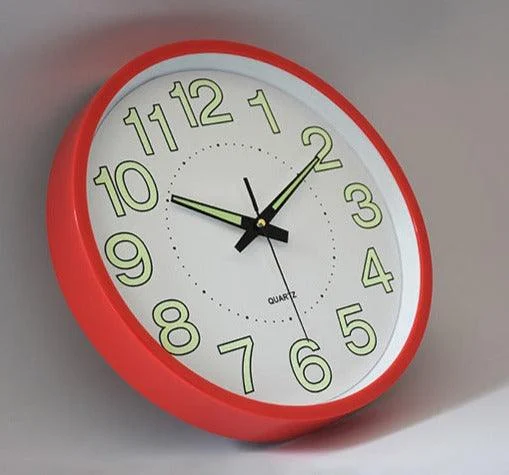 Luminous Numbers Simple Silent Clock 12 Inches -