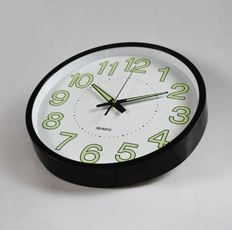 Luminous Numbers Simple Silent Clock 12 Inches -
