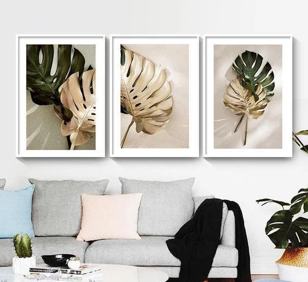 Lush Golden Palm Leaf - Homeko