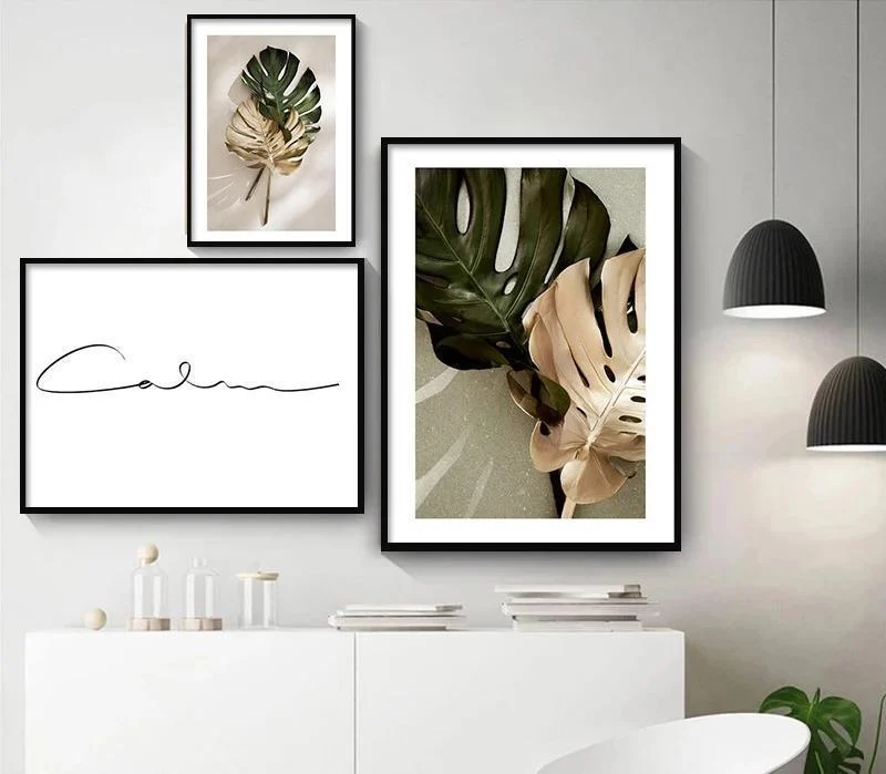 Lush Golden Palm Leaf - Homeko