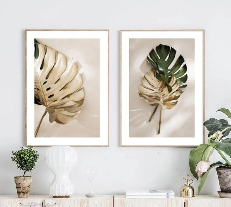 Lush Golden Palm Leaf - Homeko