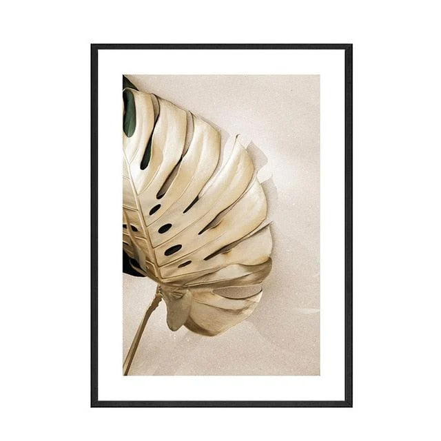 Lush Golden Palm Leaf - Homeko