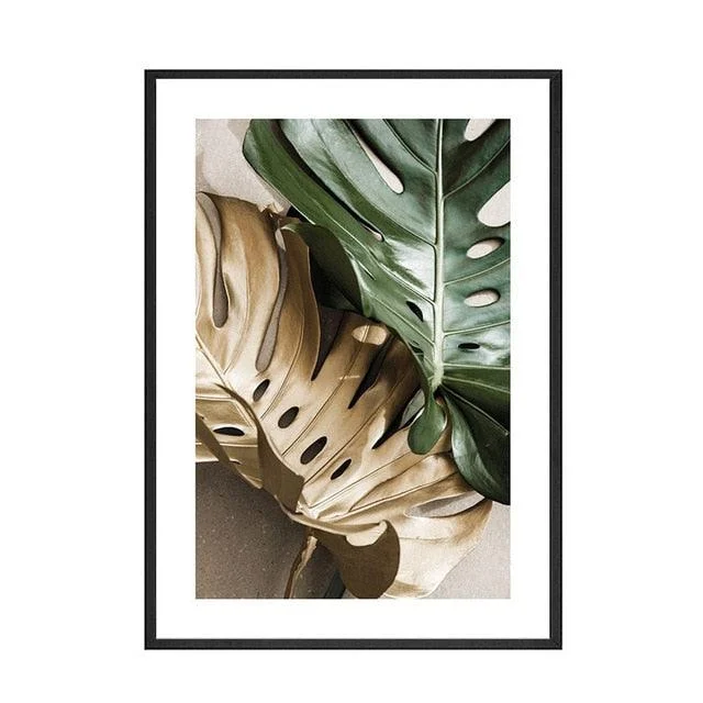 Lush Golden Palm Leaf - Homeko