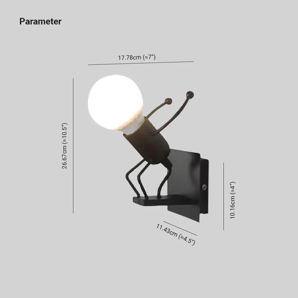 LuxoModernDecorativeManMetalWallLamp_White_Black Luxomoderndecorativemanmetalwalllamp White Black