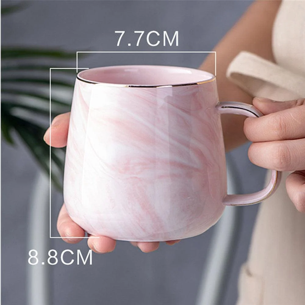 Luxury Marble Pattern Ceramic Mug Gold Plated With Handle Mugs Morning Milk Coffee Tea Cup Pink 7a029a44 4e7a 4adc 85c9 Baced6a2c9d8