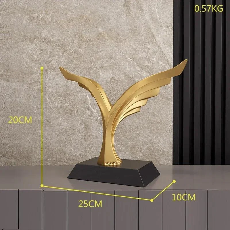 Luxury Golden Abstract Sculpture - - #tag1#