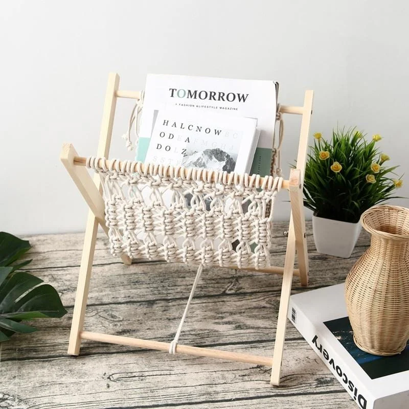 Macrame Magazine Rack - - #tag1#
