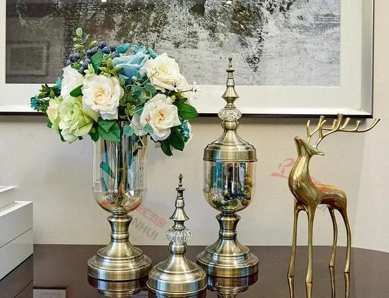 Mahogany_Metal_Glass_Vase_-_-4328222 Mahogany Metal Glass Vase -