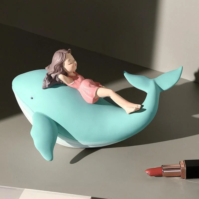 Main-04_8dba3910-3a30-4ef0-888d-f07165080f18 Resin Sleeping Girl on Whale Statue - ISTANBULLU LTD
