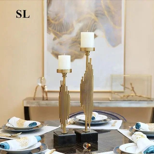 Manhattan_Candle_Holders_With_Marble_Base_-_-4328845 Manhattan Candle Holders With Marble Base -