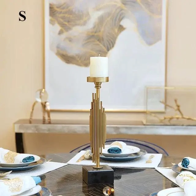 Manhattan_Candle_Holders_With_Marble_Base_-_-4328850 Manhattan Candle Holders With Marble Base -