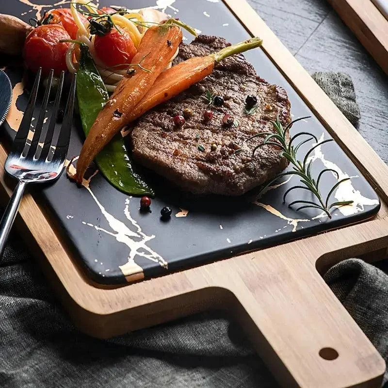 Marble Texture Platter With Gold Inlay Decorfaure 1685702533