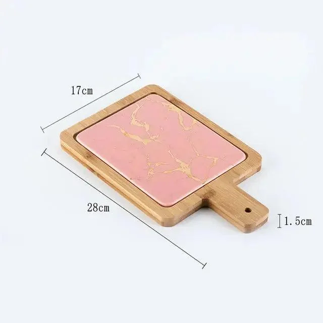 Marble Texture Platter With Gold Inlay Decorfaure 1685702583