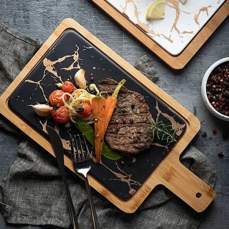 Marble Texture Platter With Gold Inlay Decorfaure 1685702812