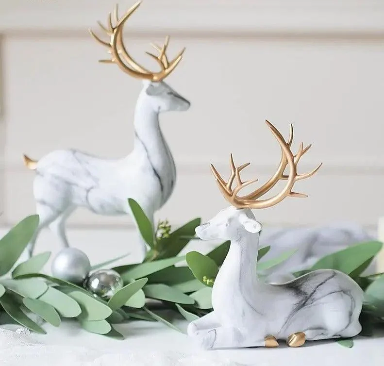 Marble_Pattern_Reindeer_Figurines_-_-4329532 Marble Pattern Reindeer Figurines -