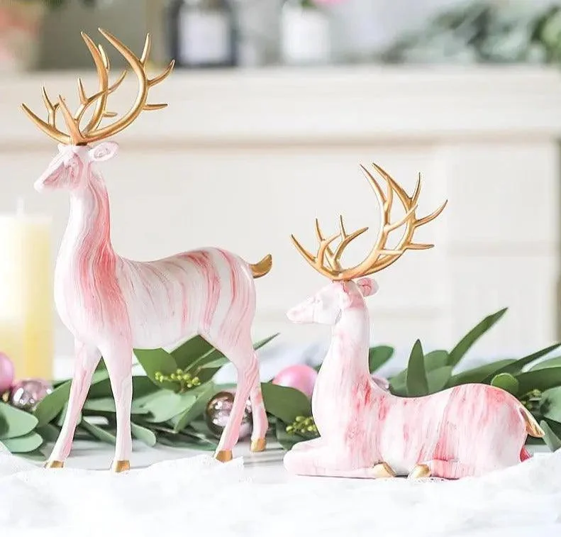 Marble_Pattern_Reindeer_Figurines_-_-4329537 Marble Pattern Reindeer Figurines -