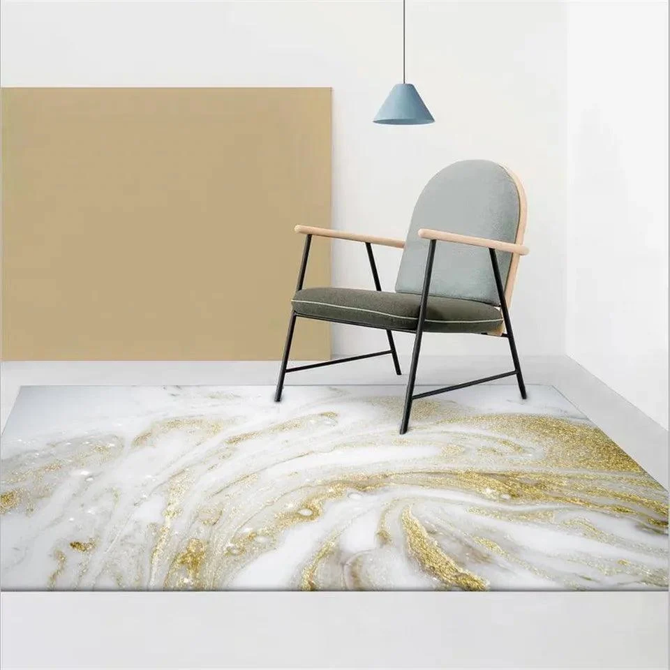 Marble Pattern White Gold Nordic Rugs and Carpets for Bedroom -