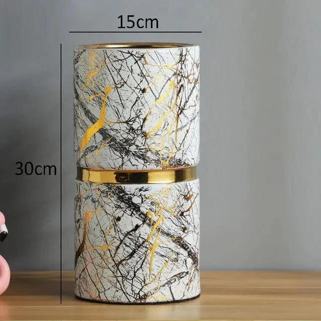 Marble_Texture_Vase_with_Gold_Inlay_-_-4330063 Marble Texture Vase with Gold Inlay -