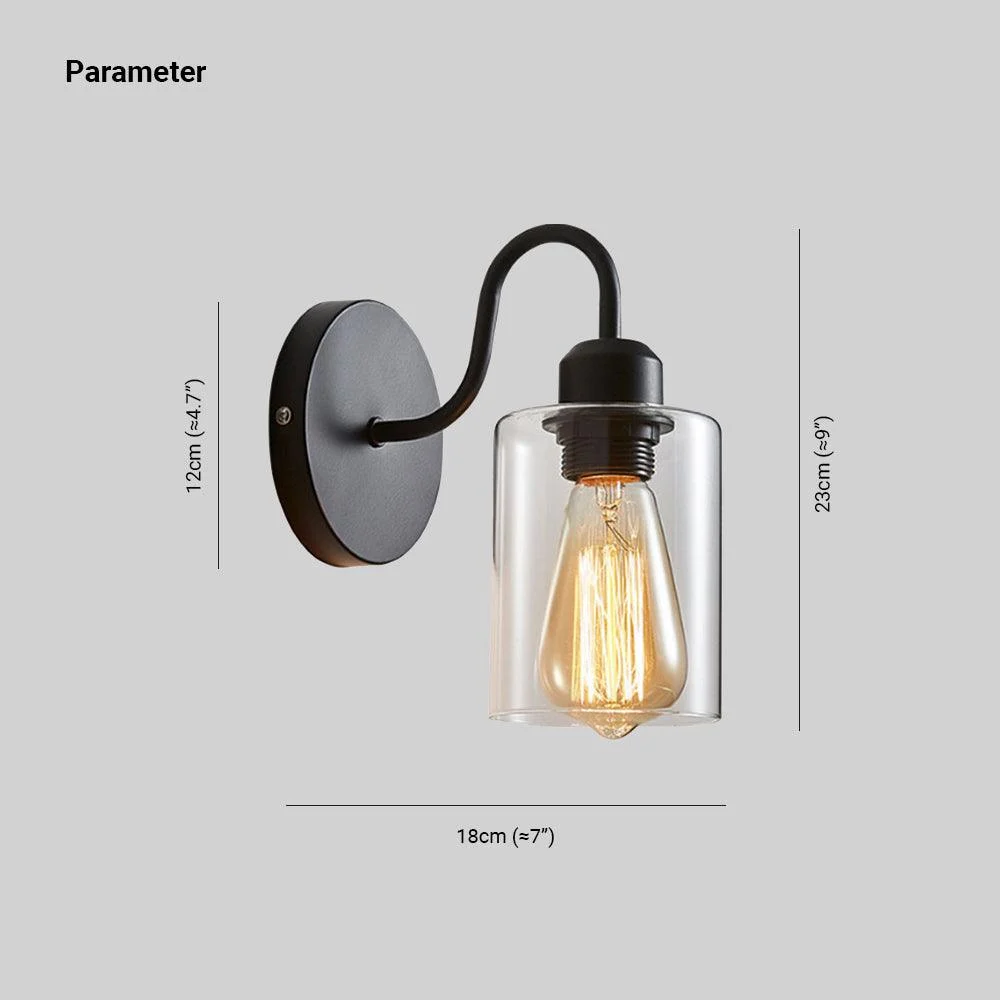 Marit - Retro LED Wall Lamp Black - Homeko