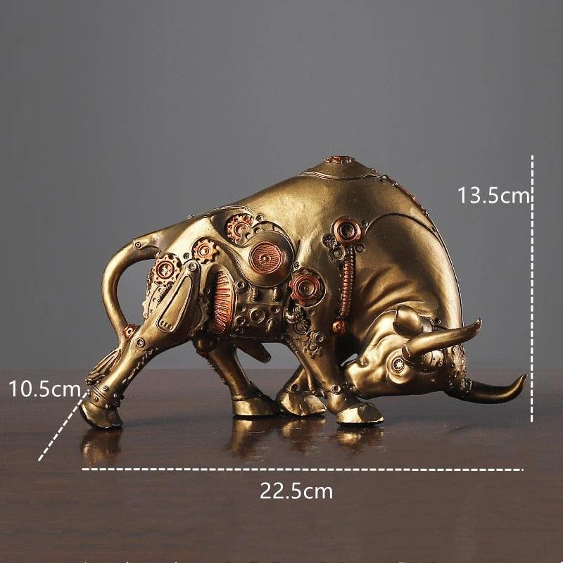 Mechanical Style Bull Statue -