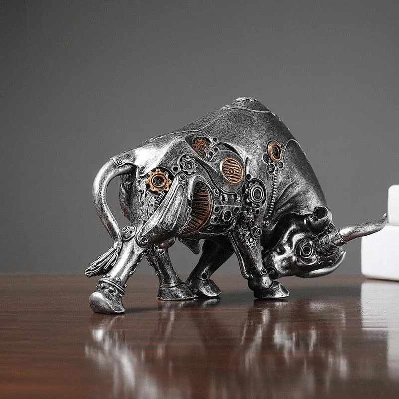 Mechanical Style Bull Statue -