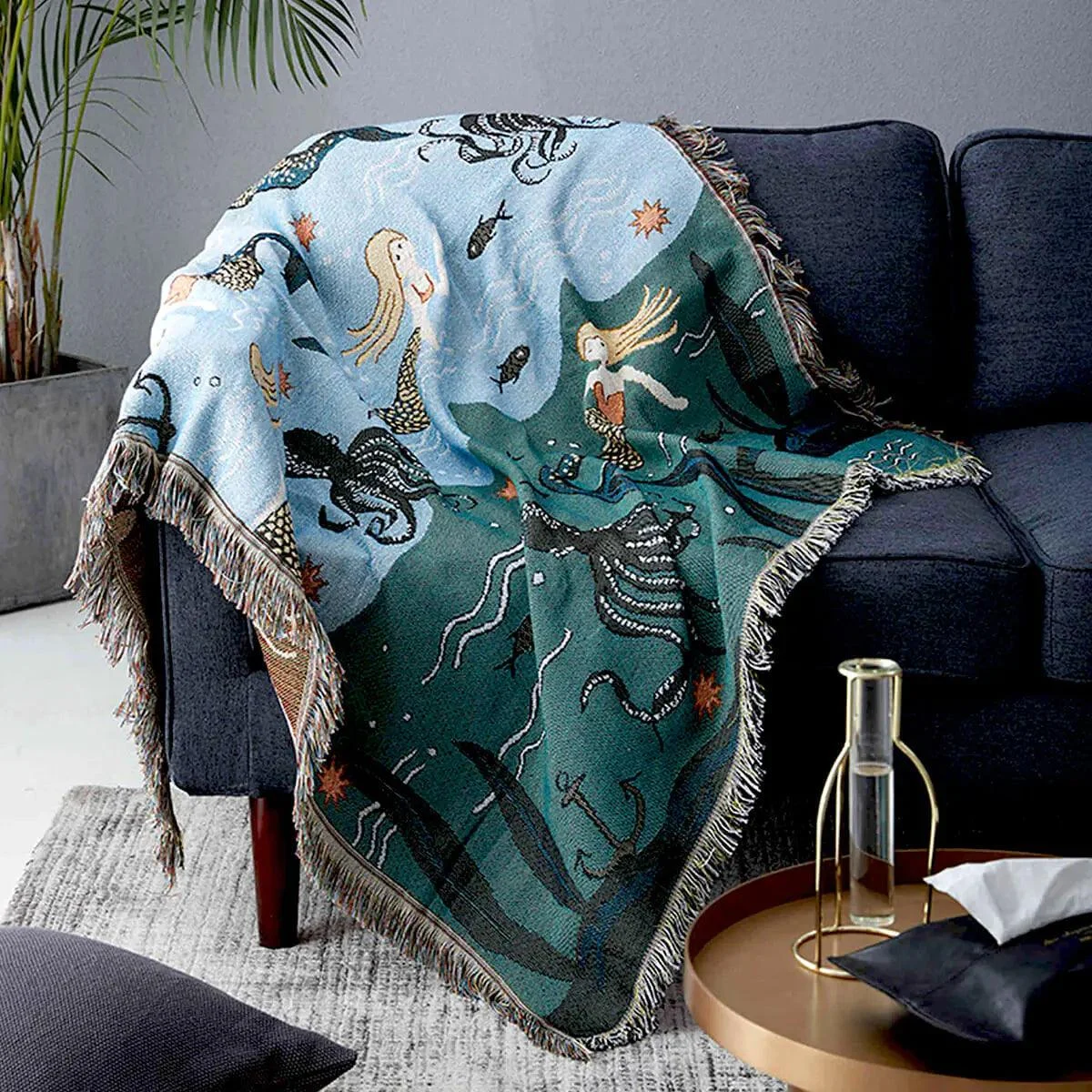 MermaidFringeThrowBlanket-Homeko10 Mermaid Fringe Throw Blanket - Homeko