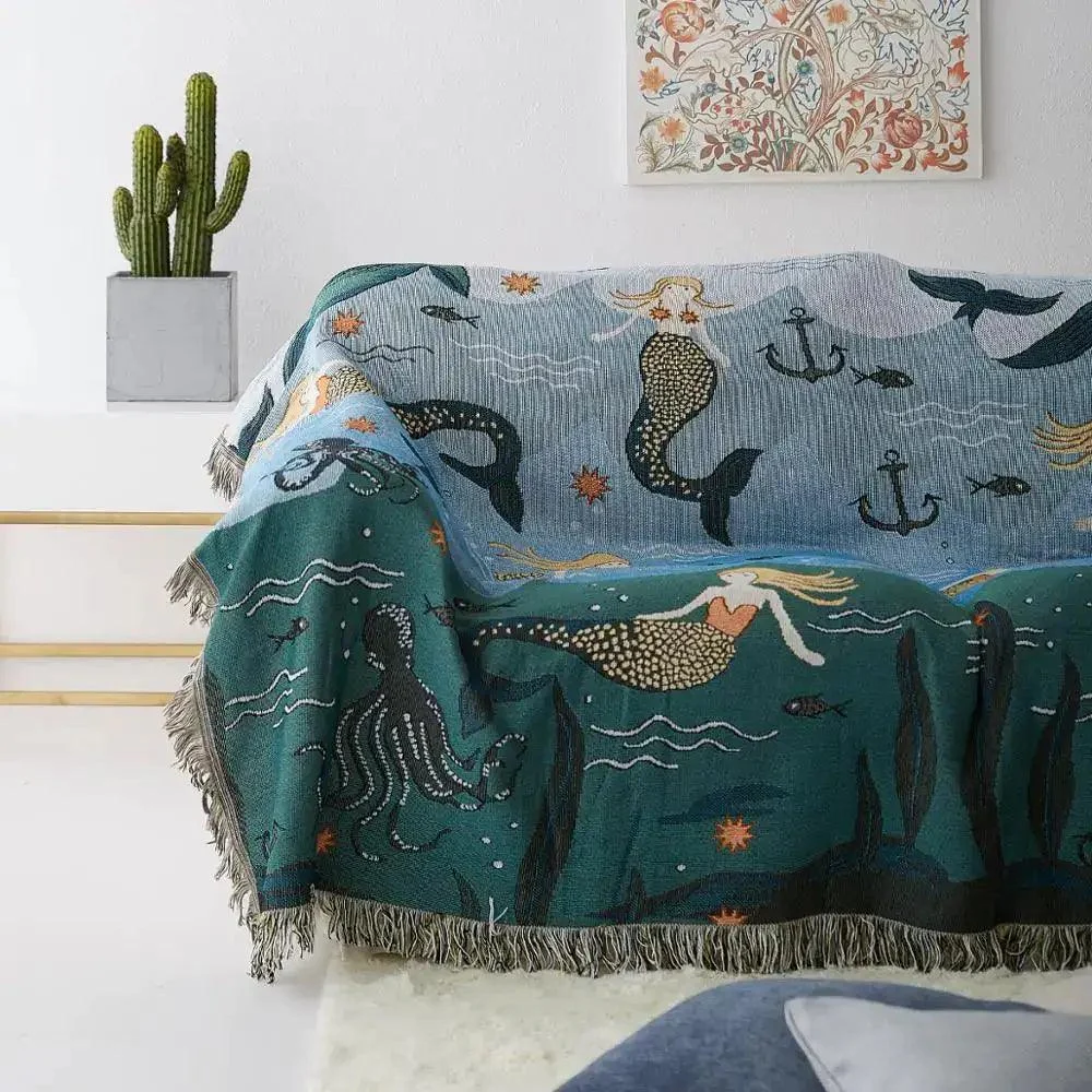 MermaidFringeThrowBlanket-Homeko3 Mermaid Fringe Throw Blanket - Homeko
